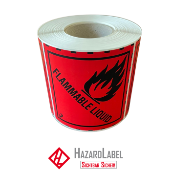 Gefahrgutaufkleber Klasse 3, 10x10 cm, PE-Folie, FLAMMABLE LIQUID